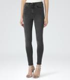 Reiss Helvin - High-rise Skinny Jeans In Grey, Womens, Size 24