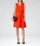 Reiss Stellie - Ruffle-shoulder Dress In Red, Womens, Size 0