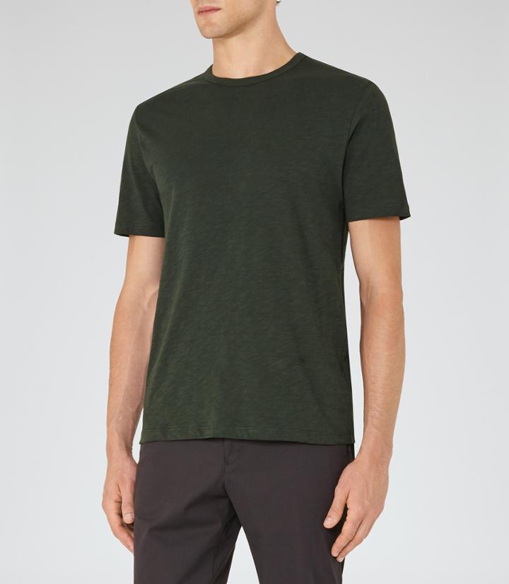 Reiss Jewels - Crew-neck T-shirt In Green, Mens, Size Xs