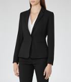 Reiss Hanneli - Womens Ruffle-back Jacket In Black, Size 6