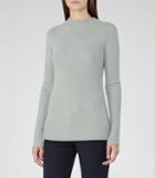 Reiss Poppy - Rib-detail Jumper In Green, Womens, Size M