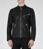 Reiss Hinde - Mens Leather Zip Jacket In Black, Size S