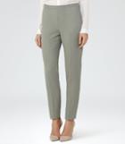 Reiss Camila Trouser - Womens Textured Tailored Trousers In Green, Size 6