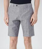 Reiss Galoway - Linen And Cotton Shorts In Blue, Mens, Size 28