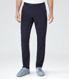 Reiss Buster - Mens Cotton And Linen Trousers In Blue, Size 28