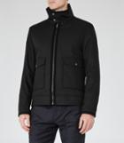 Reiss Battle - Mens Funnel Collar Jacket In Black, Size S