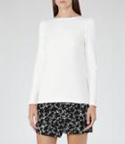 Reiss Erol - Long-sleeved Jersey Top In White, Womens, Size Xs