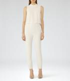 Reiss Flavia - Double-layer Jumpsuit In White, Womens, Size 2
