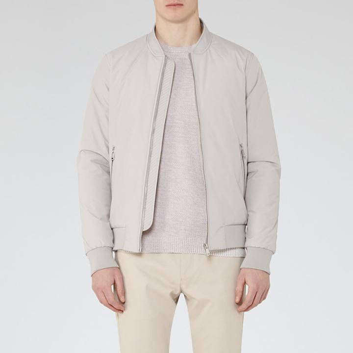 Reiss Mountain - Mens Zip Bomber Jacket In Grey