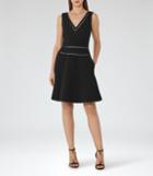 Reiss Nelly - Womens Textured Fit And Flare Dress In Black, Size 4