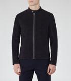 Reiss Cristo - Mens Suede Jacket In Blue, Size L