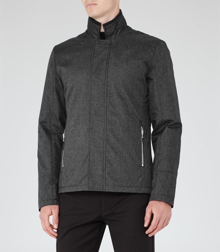 Reiss Coltman - Mens Concealed Zip Jacket In Grey, Size S