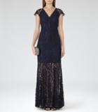 Reiss Haelo - Womens Lace Dress In Blue, Size 4