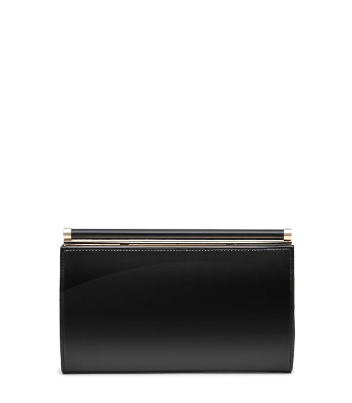 Reiss Christo - Womens Glossy Leather Clutch In Black, Size One Size