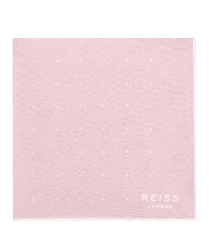 Reiss Planet - Mens Silk Twill Pocket Square In Red