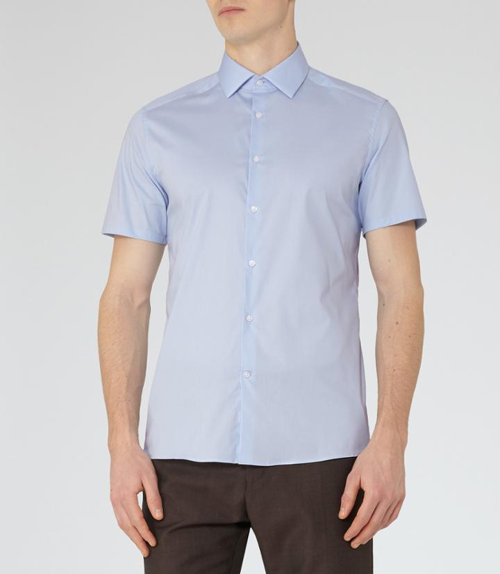 Reiss Redmayne - Mens Short Sleeve Shirt In Blue, Size S