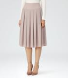 Reiss Eli - Pleated Midi Skirt In Pink, Womens, Size 0