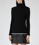 Reiss Olins - Womens Ribbed Roll-neck Jumper In Black, Size S