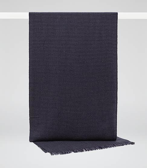 Reiss Benson Houndstooth Cashmere Scarf