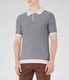 Reiss Danny - Mens Herringbone Polo Shirt In White, Size Xs