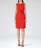 Reiss Erica - Twist-front Dress In Red, Womens, Size 0