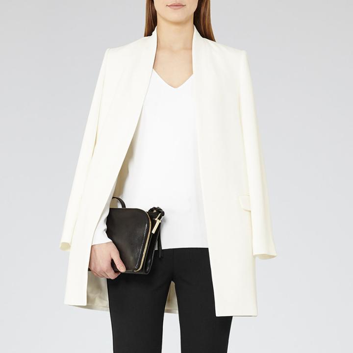 Reiss Alessa - Womens Knitted V-neck Top In White