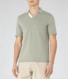 Reiss Capa - Open Collar Polo Shirt In Blue, Mens, Size Xs