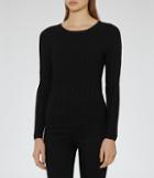 Reiss Suki - Textured Long-sleeved Top In Black, Womens, Size Xs