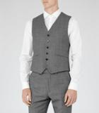 Reiss Delliston W - Mens Wool Mix Waistcoat In Grey, Size 38