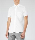 Reiss Dodd - Mens Short Sleeve Linen Shirt In White, Size Xs