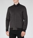 Reiss Eccles - Mens Jersey Bomber Jacket In Grey, Size S
