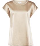 Reiss Ki - Womens Silk-front T-shirt In Yellow, Size Xs