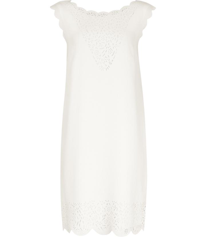 Reiss Vita - Womens Laser-cut Shift Dress In White, Size 4