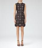 Reiss Dixie - Graphic Lace Dress In Black, Womens, Size 0