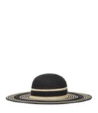 Reiss Aramis Stripe - Wide-brimmed Straw Hat In Black, Womens, Size M/l