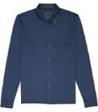 Reiss Felix - Mens Mercerised Cotton Shirt In Blue, Size Xs