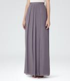 Reiss Manhattan - Womens Metallic Maxi Skirt In Grey, Size 4