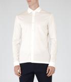 Reiss Chapter - Mens Mercerised Cotton Shirt In White, Size S