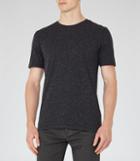 Reiss Nate - Flecked Crew-neck T-shirt In Blue, Mens, Size Xs
