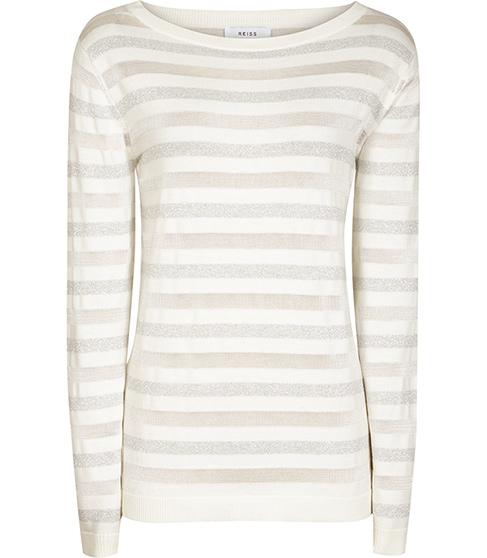 Reiss Yvonne Metallic Stripe Jumper