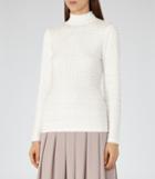 Reiss Eliza - Textured High-neck Top In White, Womens, Size S