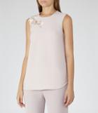 Reiss Aubrey - Womens Embroidered Tank Top In Pink, Size 6