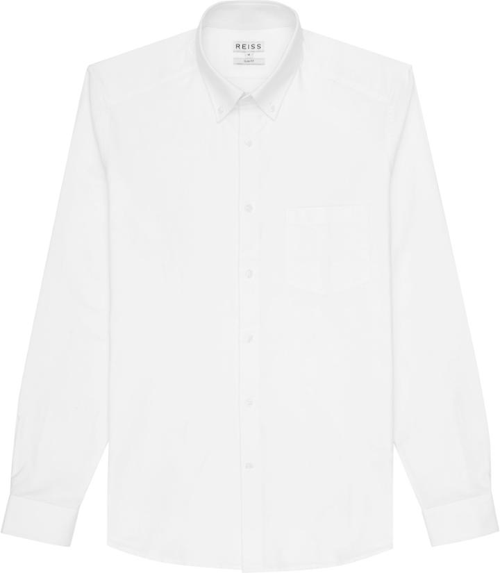 Reiss Aintree - Mens Cotton Oxford Shirt In White, Size M