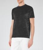 Reiss Mars - Velour T-shirt In Black, Mens, Size Xs