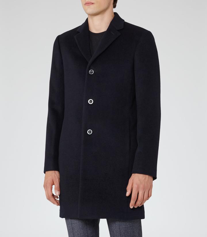 Reiss Gabriel - Mens Epsom Coat In Blue, Size S