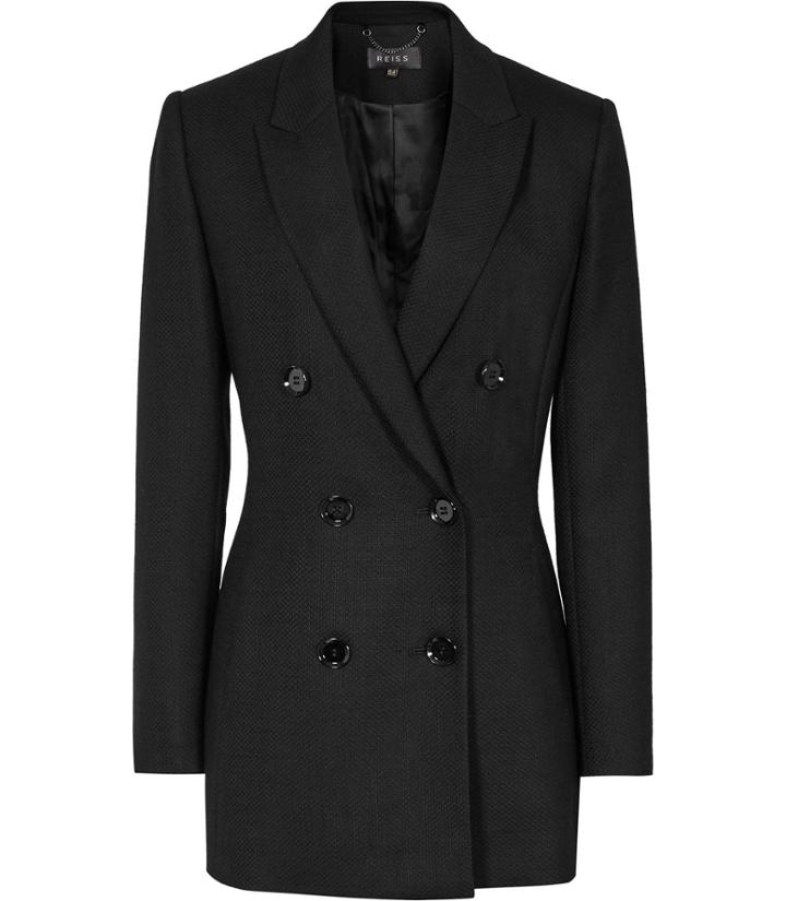 Reiss Miki - Womens Double-breasted Blazer In Black, Size 4