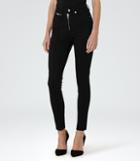 Reiss Francis - Womens High-rise Zip-front Jeans In Black, Size 24