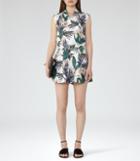 Reiss Bette - Womens Printed Playsuit In White, Size 4