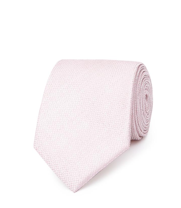 Reiss Ceremony - Mens Textured Silk Tie In Pink