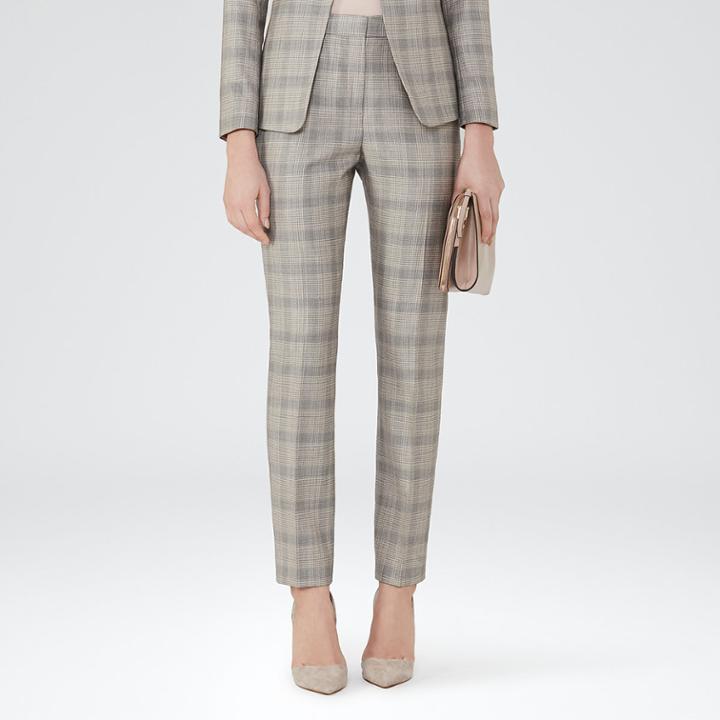 Reiss Webb Trouser - Womens Heritage-check Trousers In Black